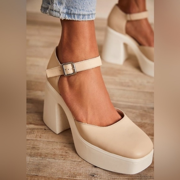 Free People Gwen Platform Mary Janes Moonlight - Picture 6 of 13